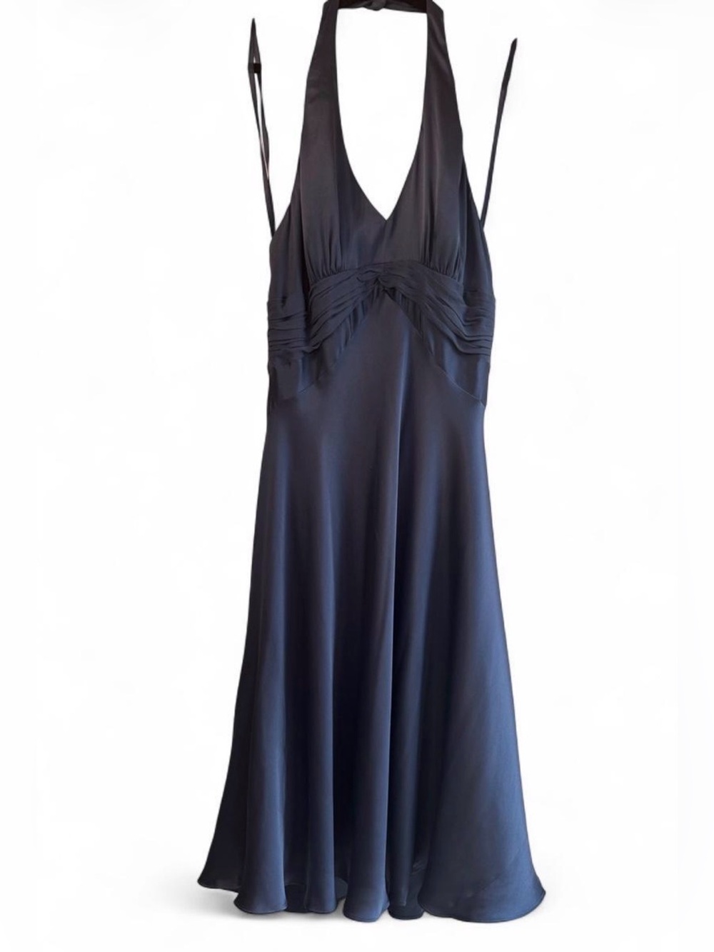 Jones New York Navy Blue Silk Halter Dress - size 12
